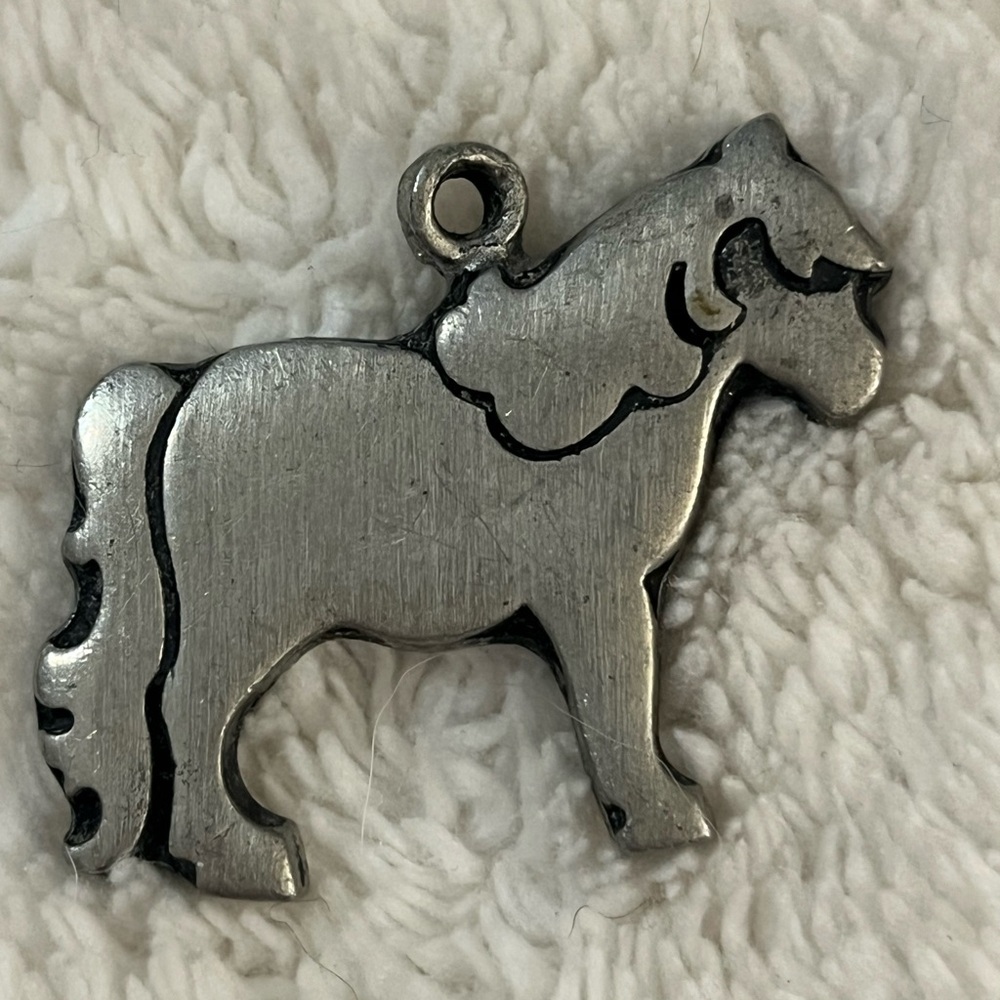 Vintage collectible pewter  Horse Pendant Charm by R. Tennesmed, Sweden.